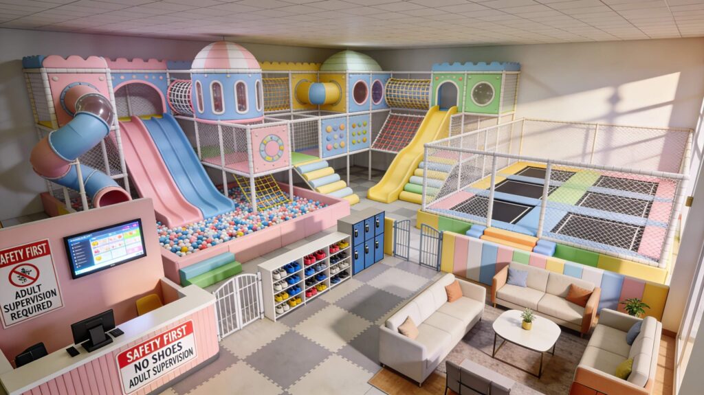 Imported Playground Equipment: Safety Perspective Rollick softplay, trampoline installation and maintenance services. Indian equipement service