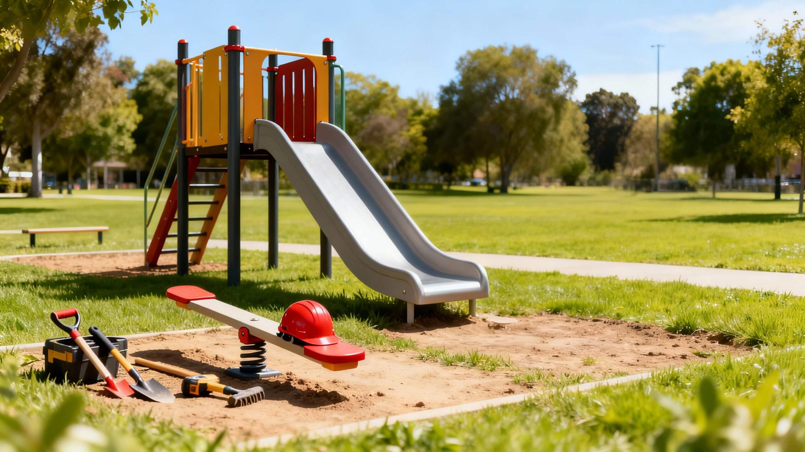 outdoor play equipment installation