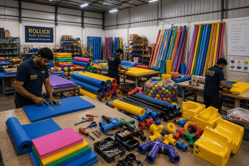playground equipment manufacturer in India. Rollick playsystem and installation services in india